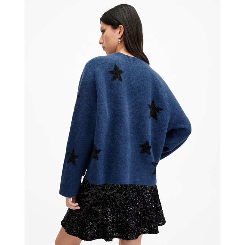 AllSaints Starlet Brushed Jacquard Print Jumper image number 1